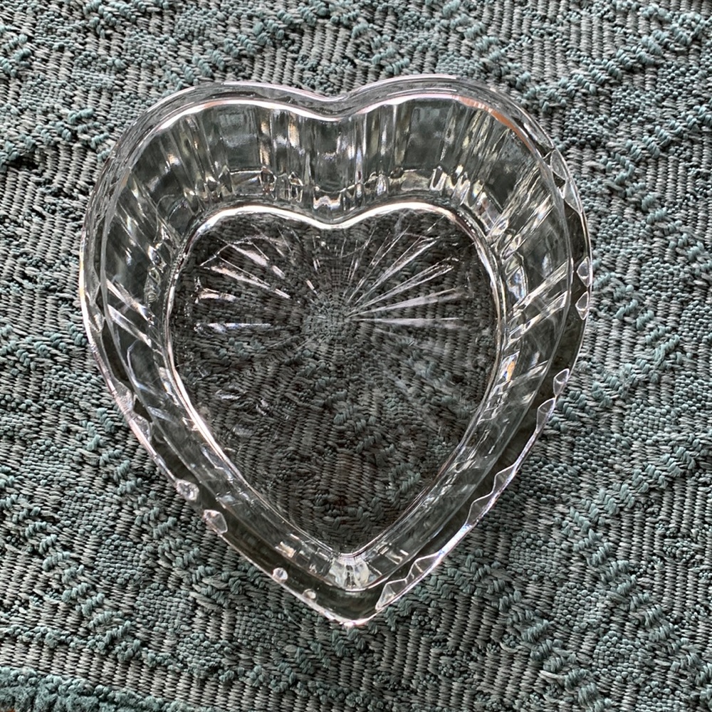 Heart shape heavy glass dish